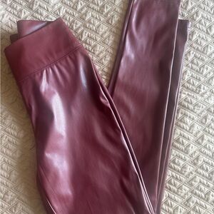 INC International Concepts Maroon Faux Leather Leggings